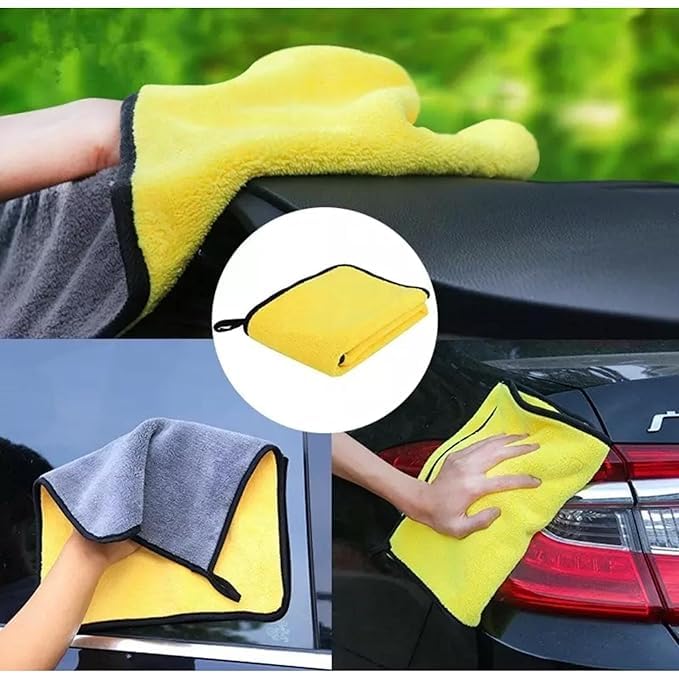 N Treck Heavy Microfiber Cloth for Car &amp; Bike Cleaning – 500 GSM , (Multi-Color)