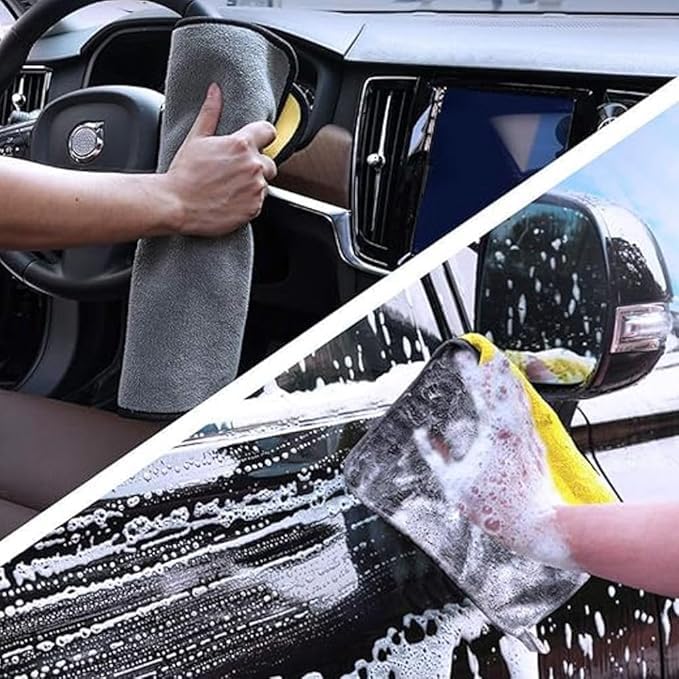 N Treck Heavy Microfiber Cloth for Car &amp; Bike Cleaning – 500 GSM , (Multi-Color)