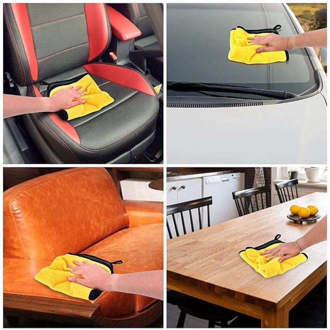 N Treck Heavy Microfiber Cloth for Car &amp; Bike Cleaning – 500 GSM , (Multi-Color)