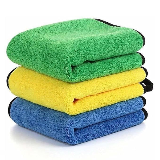 N Treck Heavy Microfiber Cloth for Car &amp; Bike Cleaning – 500 GSM , (Multi-Color)