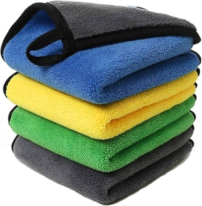 N Treck Heavy Microfiber Cloth for Car &amp; Bike Cleaning – 500 GSM , (Multi-Color)