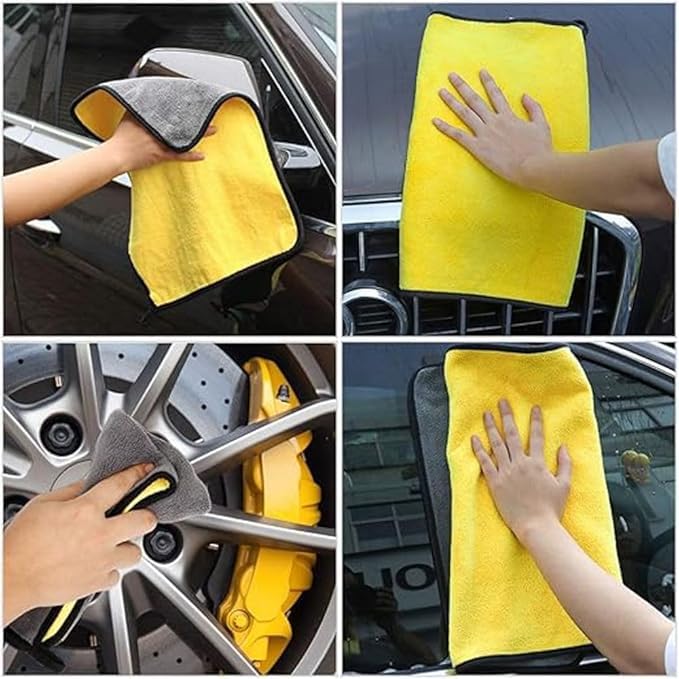 N Treck Heavy Microfiber Cloth for Car &amp; Bike Cleaning – 500 GSM , (Multi-Color)