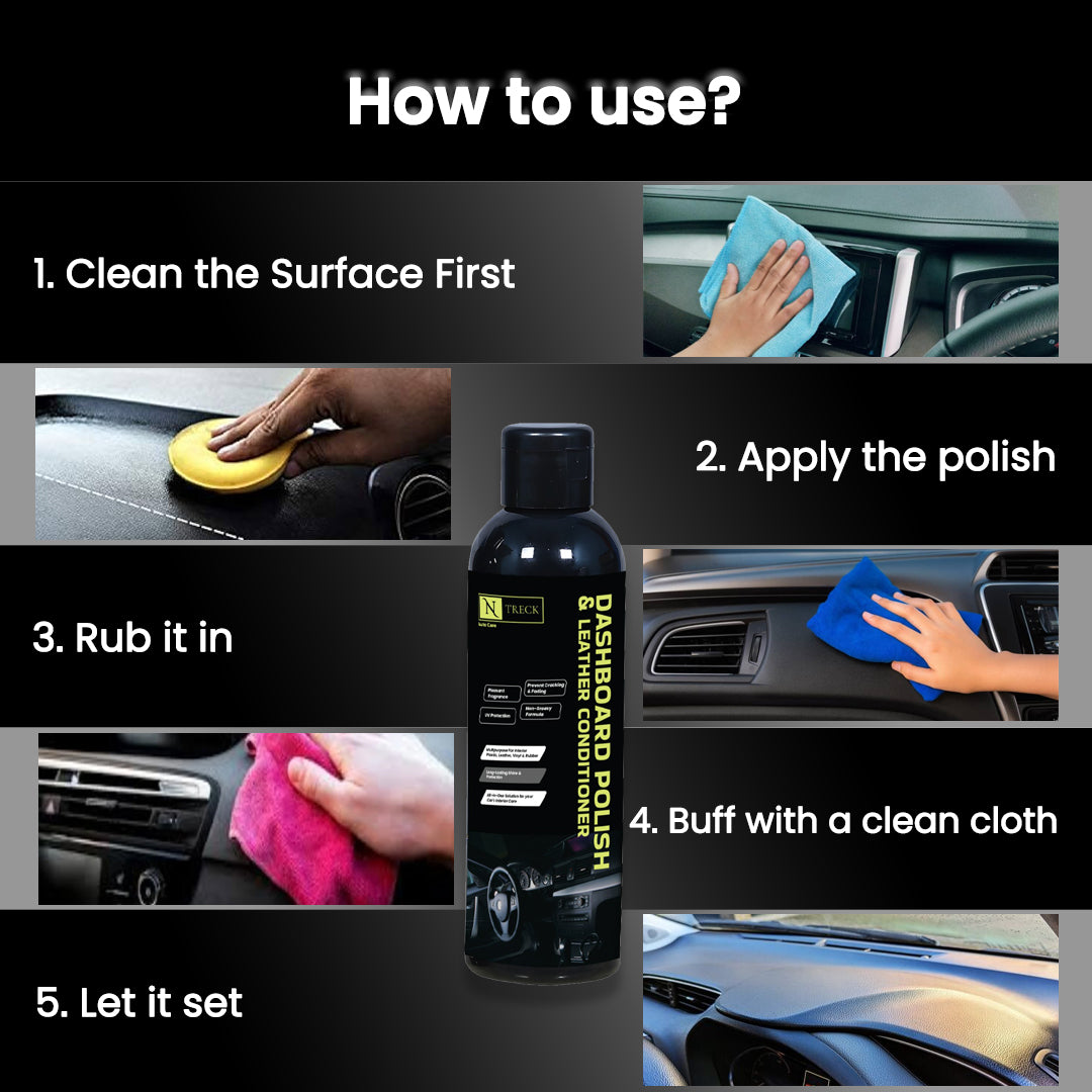 NTreck Car Dashboard Polish &amp; Leather Conditioner